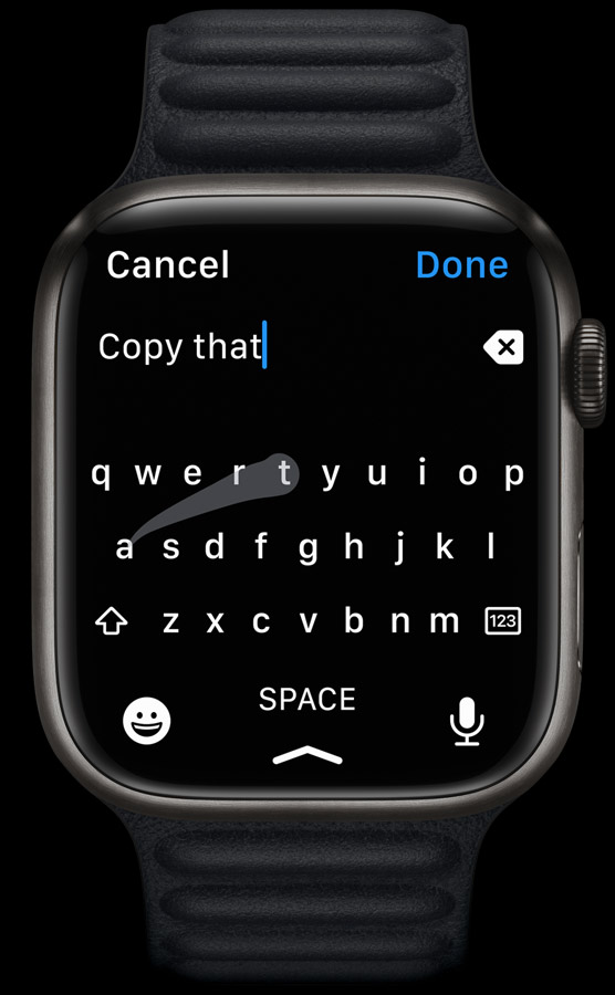 apple watch swipe typing