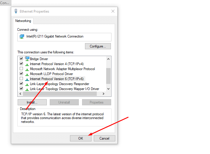 IPv6 비활성화