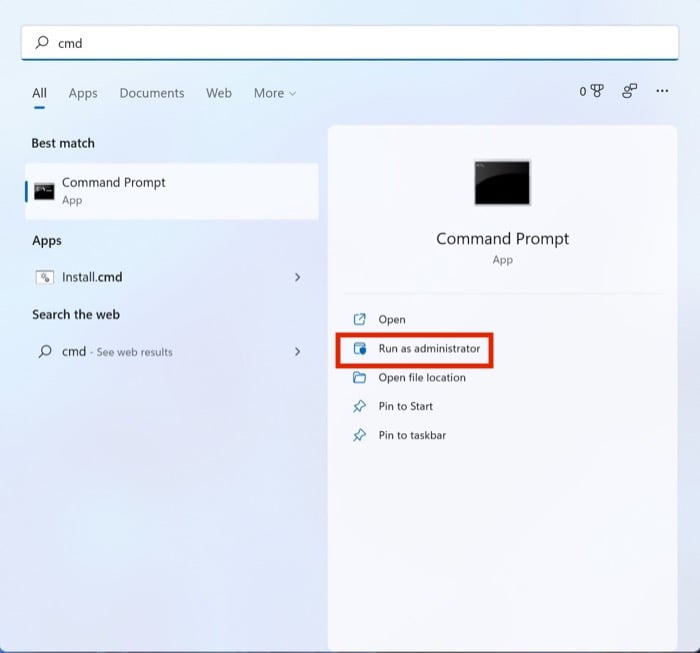 invite de commande windows 11