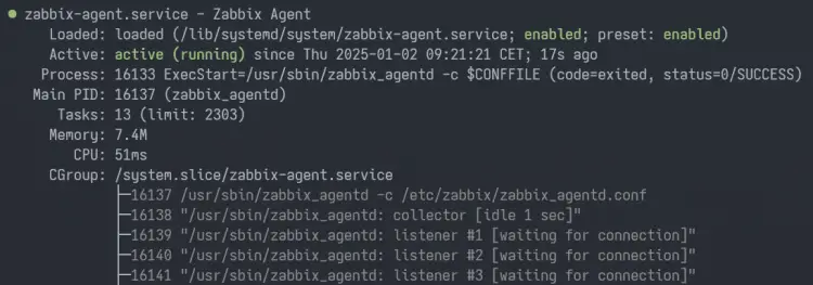 zabbix-agent is running