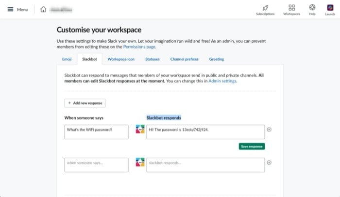 알아야 할 15가지 이상의 Slack 팁과 요령 - 사용자 정의 Slackbot 응답 만들기
