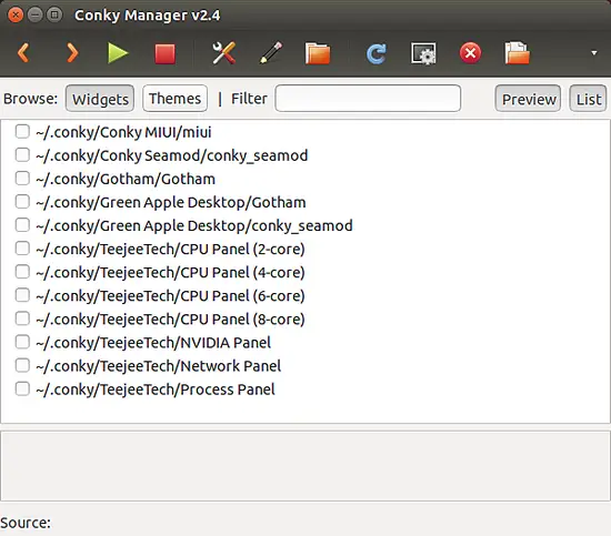 Запущенный Conky Manager