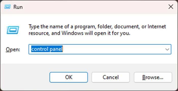 Abrir Painel de Controle com o comando Executar