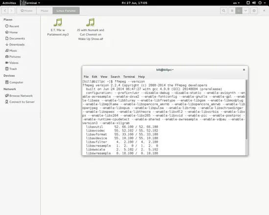 Controlla la versione di ffmpeg