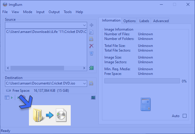 DMG를 ISO 파일로 변환