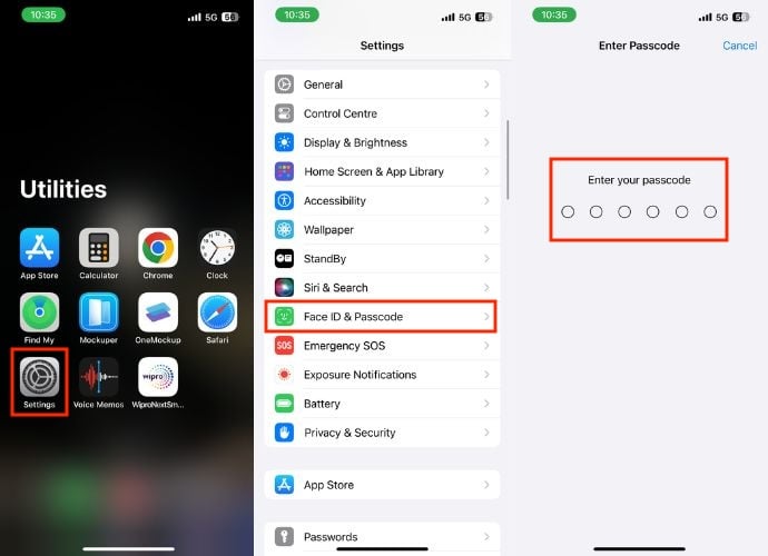 Face ID & Passcode