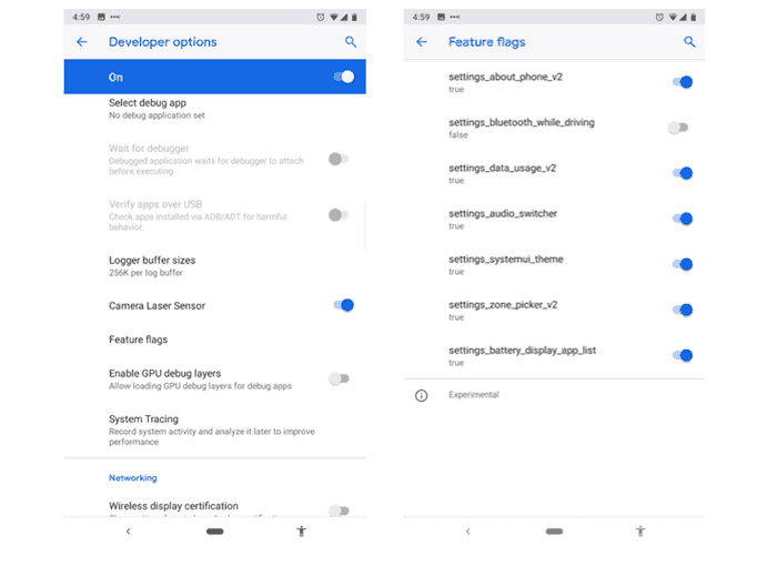 10 fonctionnalités cachées sur android pie 9 pour une expérience encore plus douce - drapeaux de fonctionnalités android pie