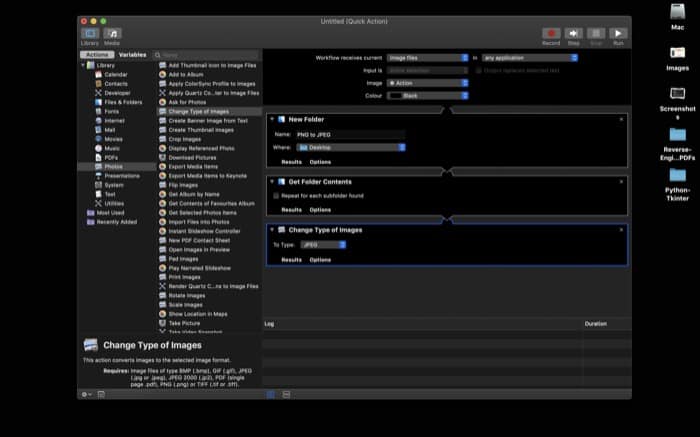 So konvertieren Sie Bilder im Batch auf dem Mac mit Automator - Automatisierungsdienst erstellen 6