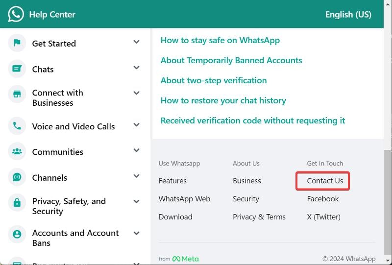 whatsapp supporto contattaci