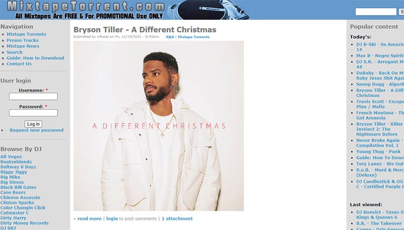 Site de torrent de musique Mixtapetorrent