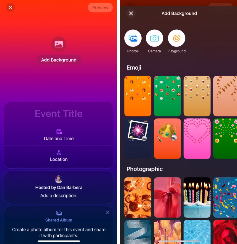 apple invites hintergrund hinzufügen