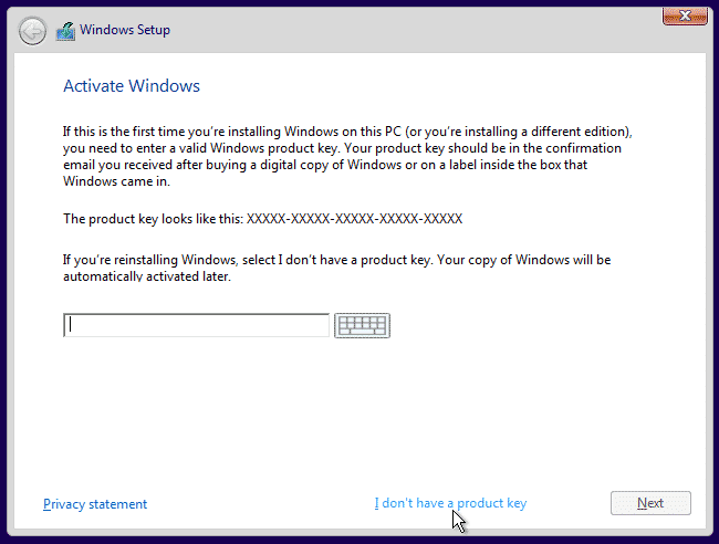 Ativação do Windows 10