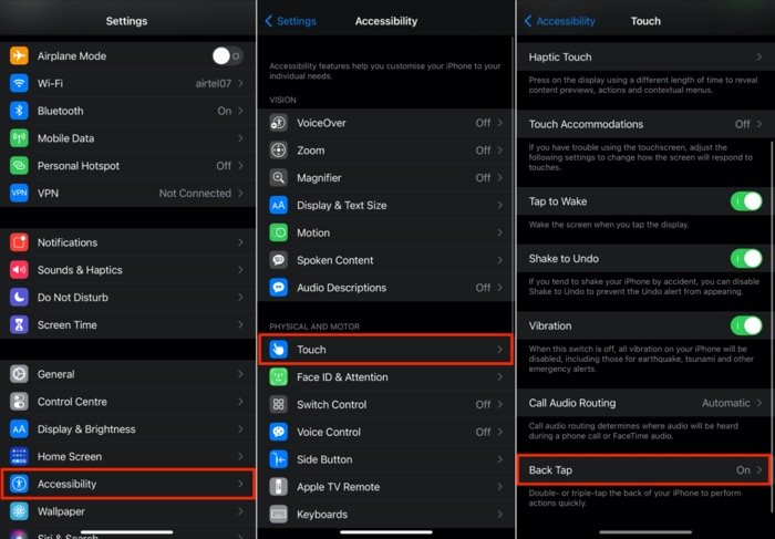 как использовать back tap на ios 14