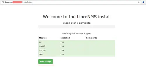 Installatore web di LibreNMS