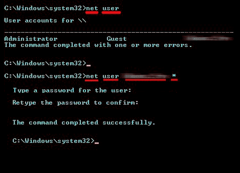 cmd - password-hack-change-password