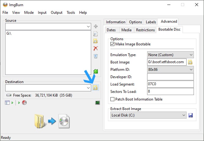 Конвертировать загрузочный USB в ISO