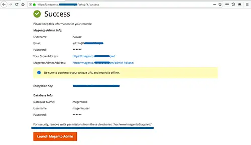 Installazione di Magento riuscita