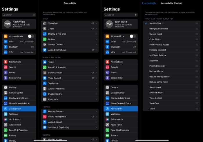 захват скриншота на ipad с использованием assistivetouch