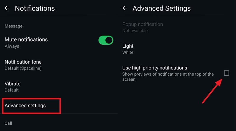 configuraciones avanzadas para silenciar notificaciones en whatsapp