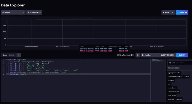 InfluxDB Skripteditor