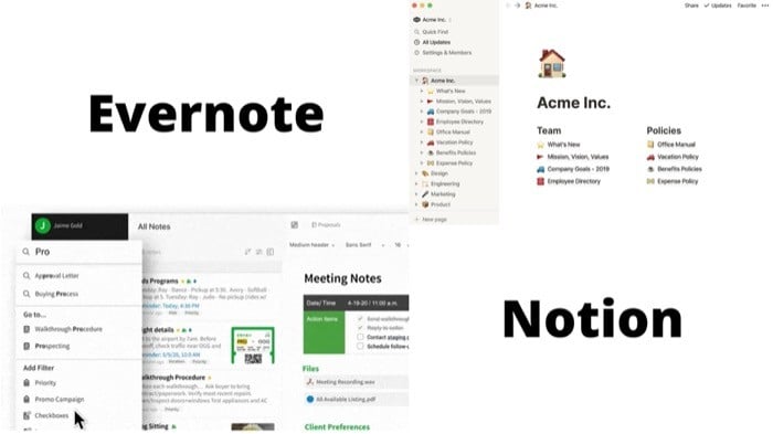 recursos (evernote vs notion)