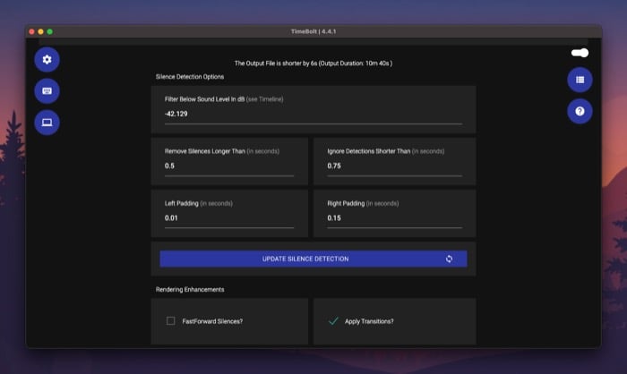 timebolt update silence detection