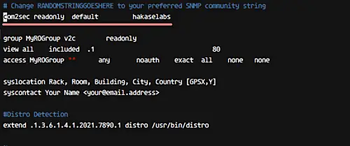 File di configurazione SNMP