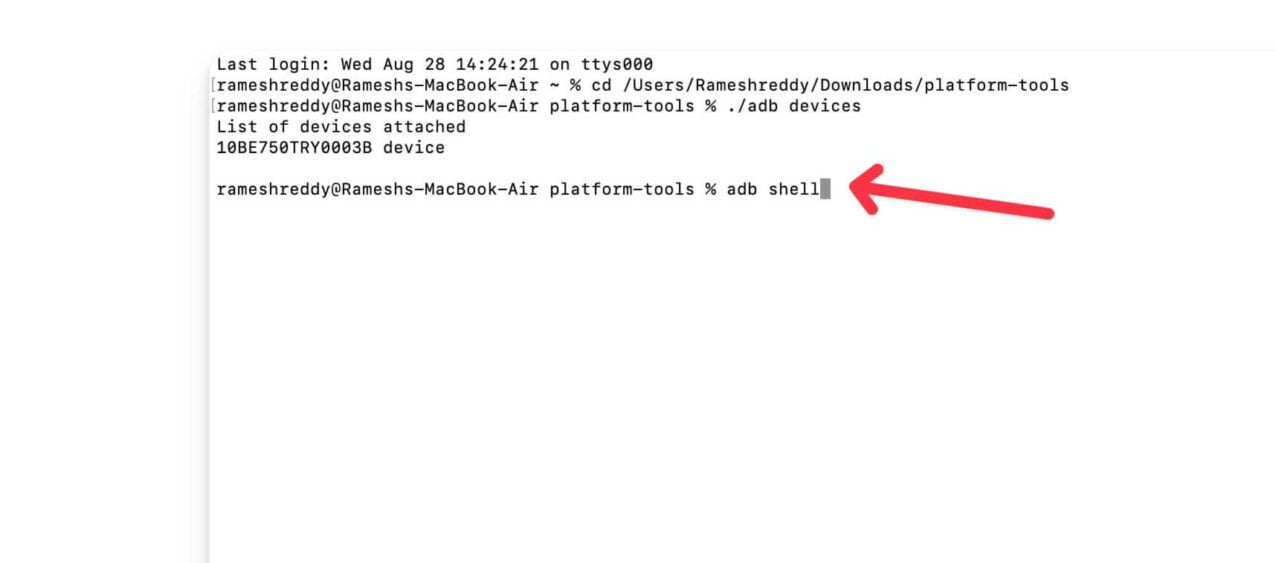 comando adb shell
