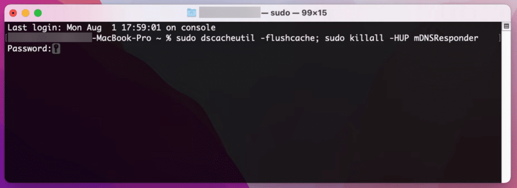 Svuota DNS su mac Sonoma