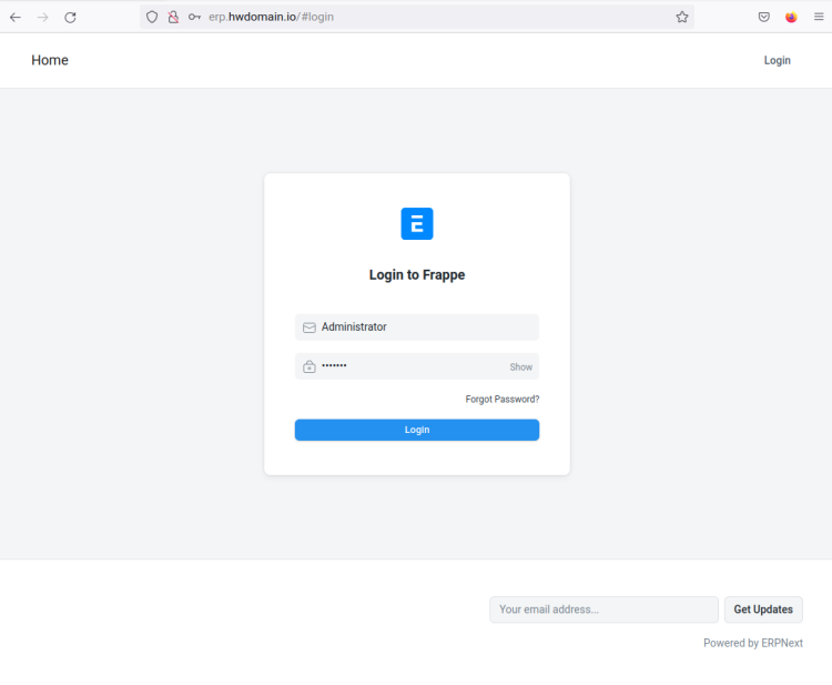 frappeframeowrk login