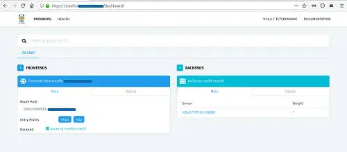 Tableau de bord Traefik