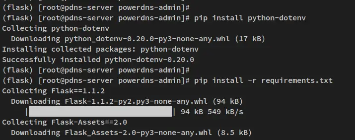 instalar dependências python