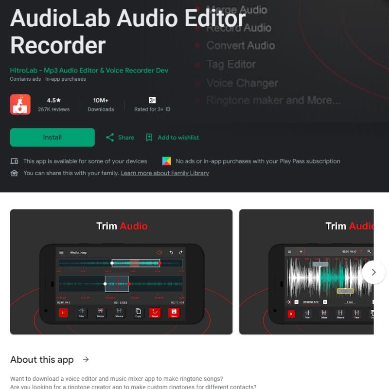 die Audio-Bearbeitungs-App