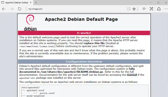 Apache Debian 기본 페이지