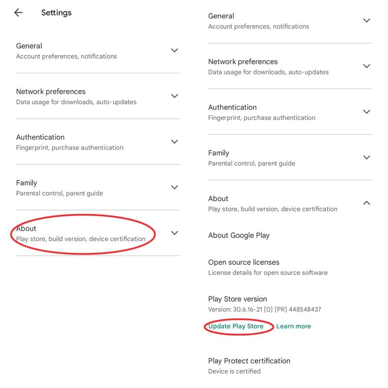 play store neueste version 2022 aktualisieren