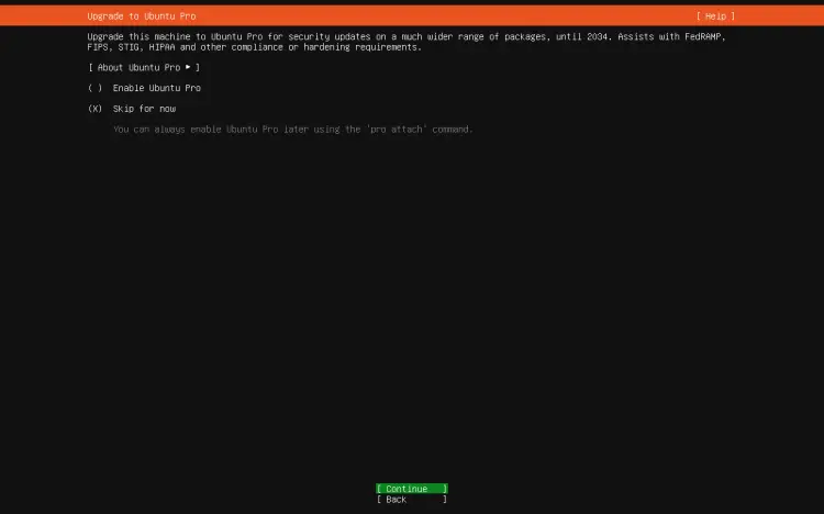 Ubuntu Pro überspringen