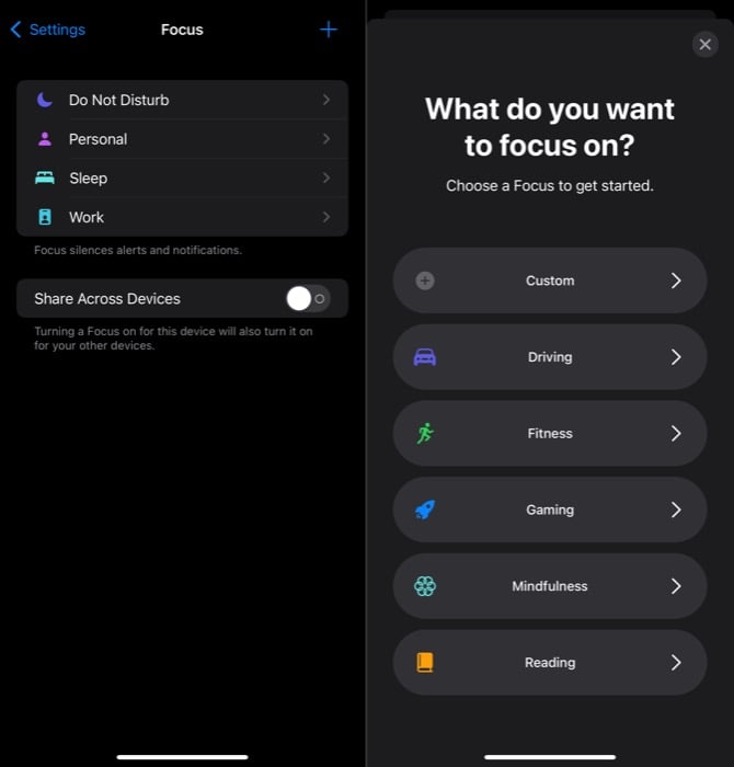 iOS 15のフォーカスモード