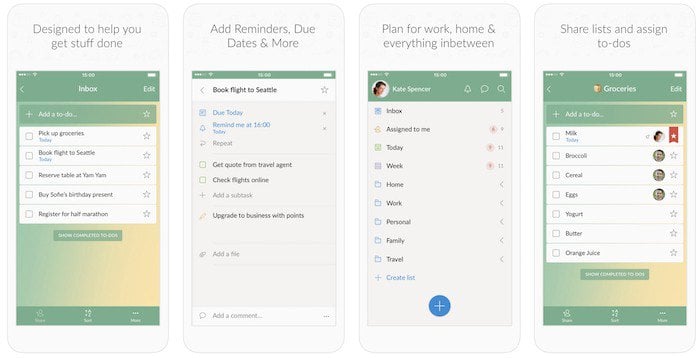 8 лучших приложений для напоминаний для iphone - wunderlist