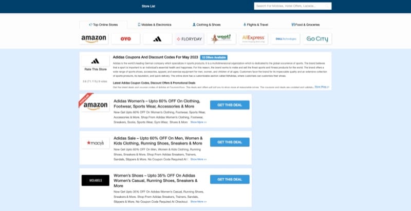 категории на сайте couponzguru