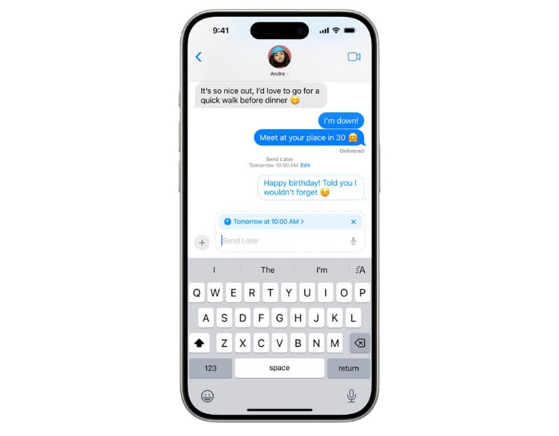 iMessageでのメッセージのスケジューリング