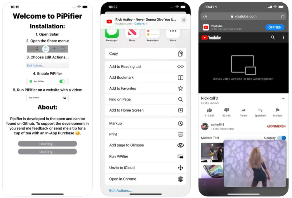 pipifier 사파리 확장 프로그램
