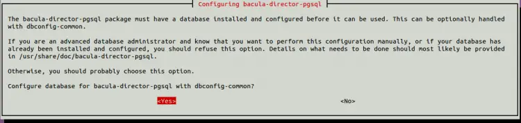 Bacula-Verzeichnis Postgres