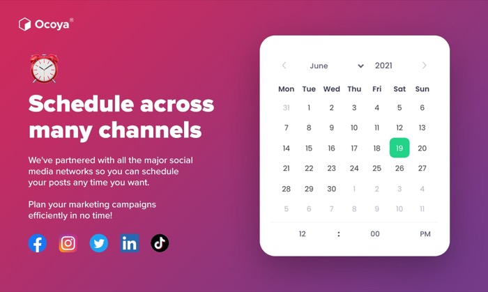 schedule posts with ocoya