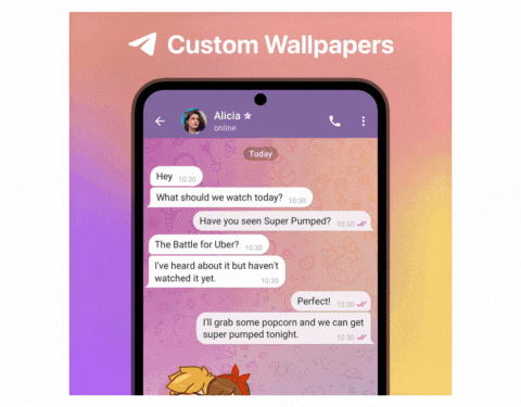 imposta sfondo personalizzato nell'app telegram