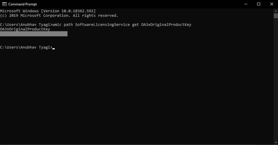 Prompt de Comando Chave de Produto do Windows 10