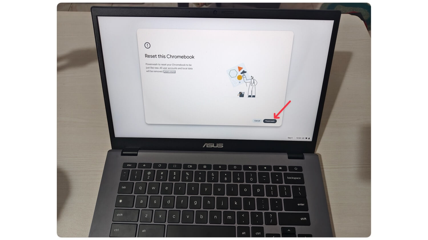 chromebook zurücksetzen bestätigen