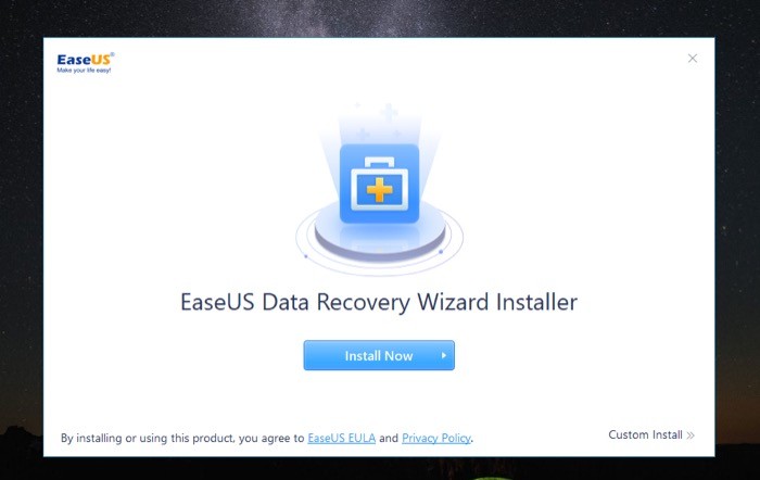 installing easeus data recovery wizard