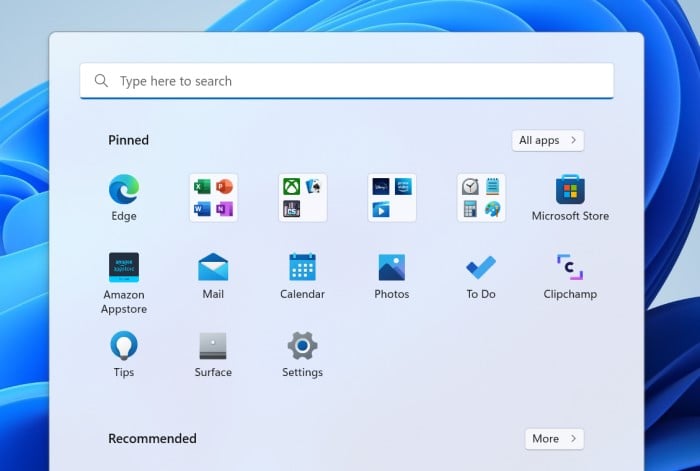 dossiers d'applications dans le menu démarrer windows 11 22h2