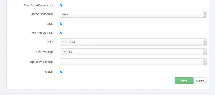 Configurações PHP