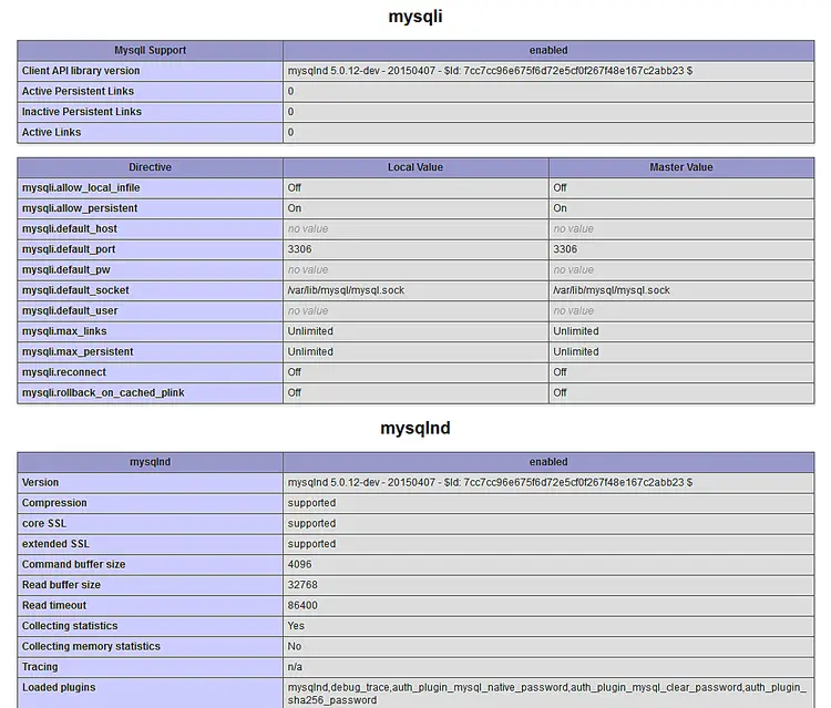 PHP에 이제 MySQL 지원이 활성화되었습니다